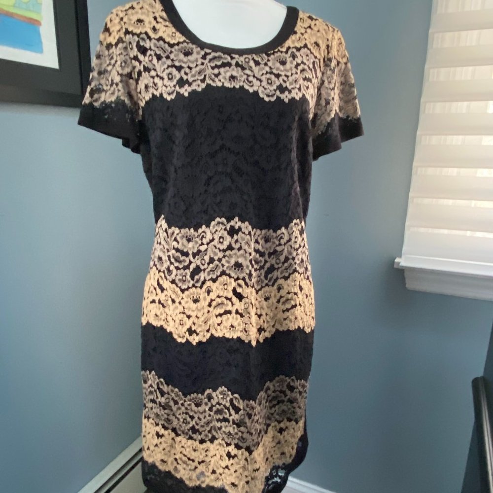 Donna Morgan Black/beige  Lace sz 14 "⬇️" reduced!